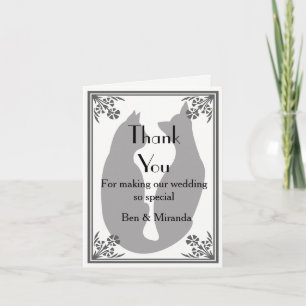 Casual, Modern , Elegant Two Cats Thank You Card