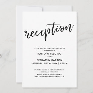 Casual Modern Handwriting Simple Wedding Reception Invitation