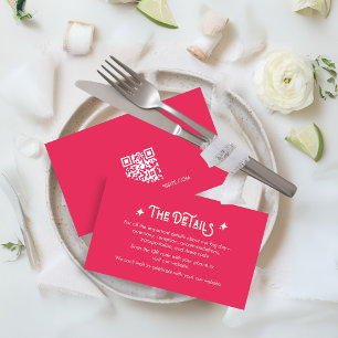 Casual Modern Just Love Wedding Details Card