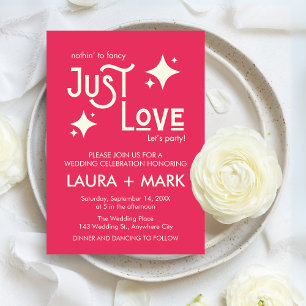 Casual Modern Just Love Wedding Invitation