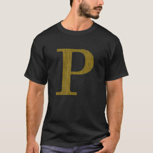 Casual Monogram P Cardinal  Merry Christmas Happy  T-Shirt