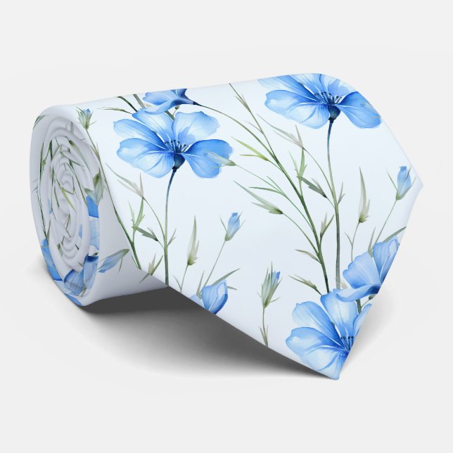 Casual Office Wildflowers Boho Neck Tie (Rolled)
