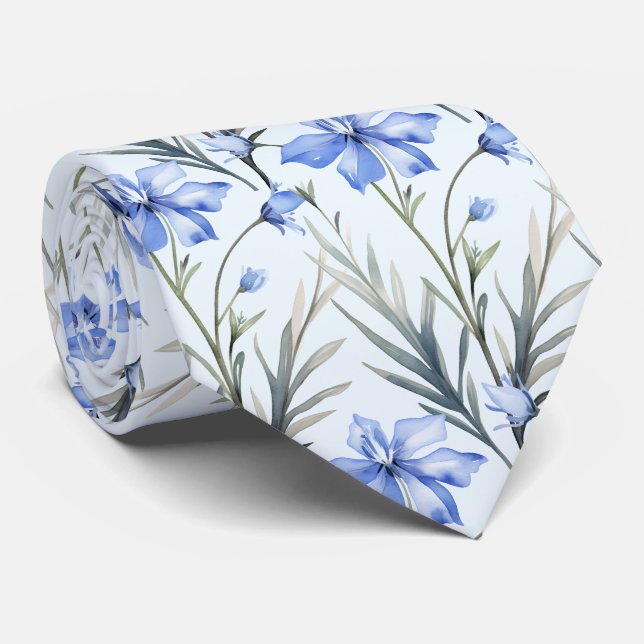 Casual Office Wildflowers Boho Neck Tie (Rolled)