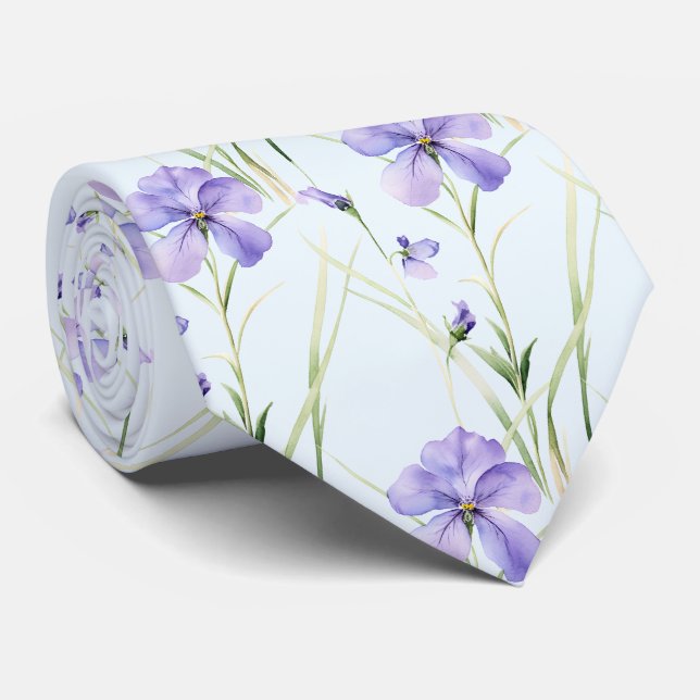Casual Office Wildflowers Boho Neck Tie (Rolled)