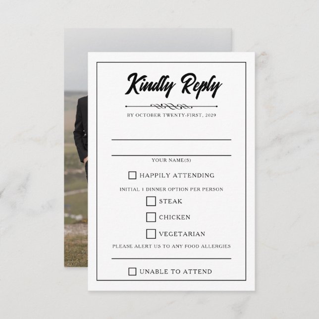 Casual Photo Food Choices RSVP Card (Front/Back)
