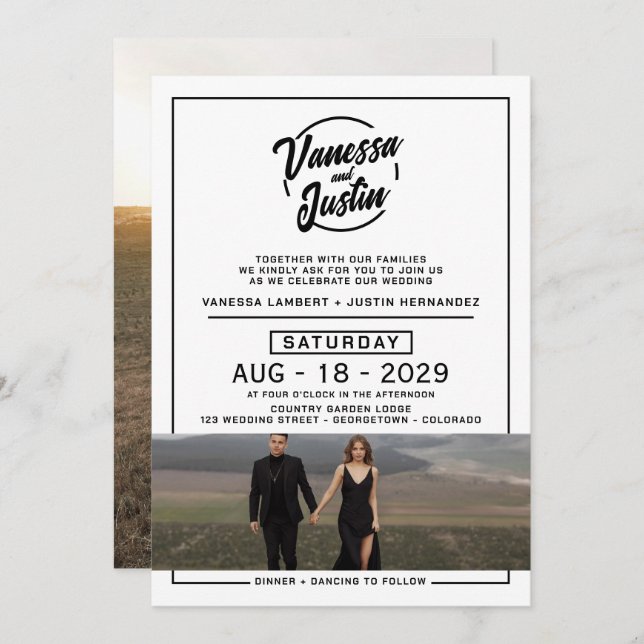Casual Photo Wedding Invitation (Front/Back)