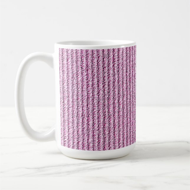 Casual Pink Corduroy Stripe Pattern Coffee Mug (Left)