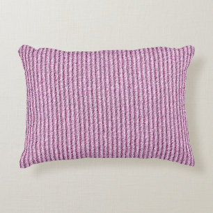 Casual Pink Corduroy Stripe Pattern Decorative Cushion