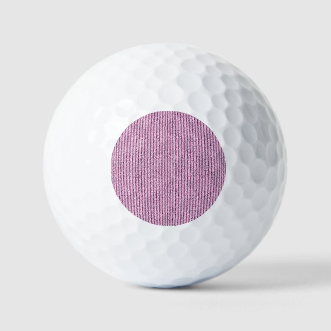 Casual Pink Corduroy Stripe Pattern Golf Balls (Front)