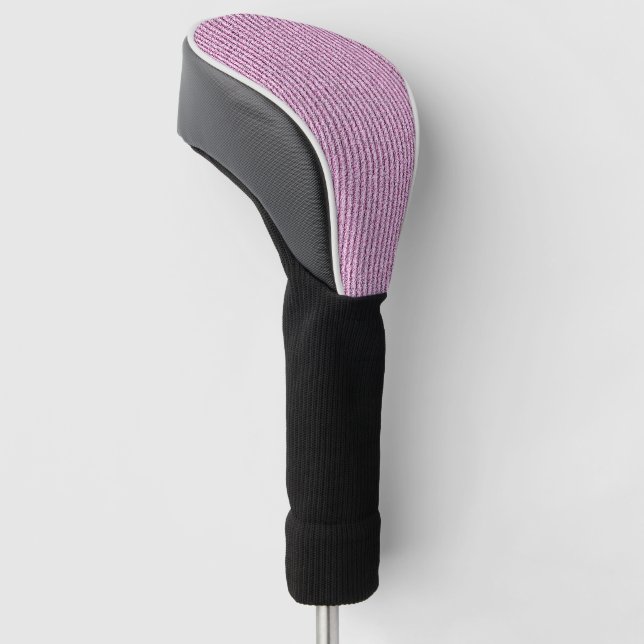 Casual Pink Corduroy Stripe Pattern Golf Head Cover (Angled)