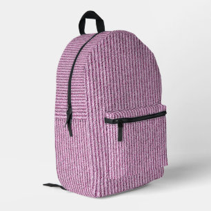 Casual Pink Corduroy Stripe Pattern Printed Backpack