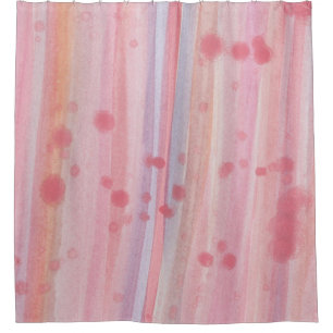 Casual Pink Watercolor Shower Curtain