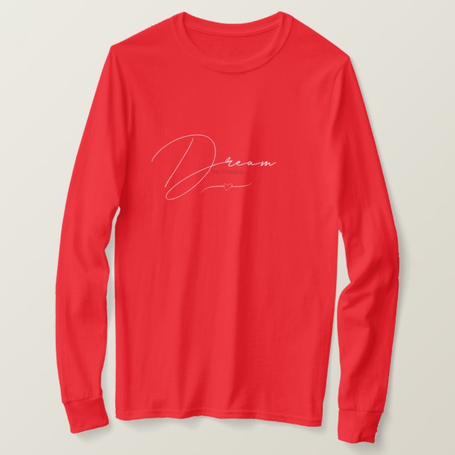 Casual Red Full Sleeve T-Shirt (Design Front)