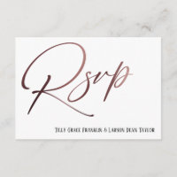 Casual Rose Gold Handwriting RSVP Song Request