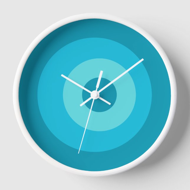 Casual Round Turquoise Wall Clock (Front)