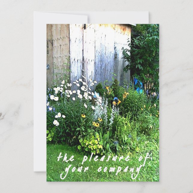 Casual Rustic Backyard Garden Wedding Invitation (Front)