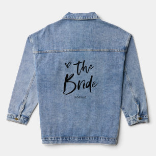 Casual Script and Heart   Chic Simple Bride Denim Jacket