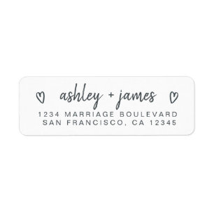 Casual Script Couple Return Address Label