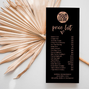 Casual Script Heart and Logo   Price List Services Rack Card