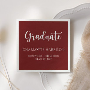Casual Script Modern Graduation Paper Napkin