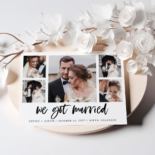 Casual Script Multi Photo Marriage Announcement