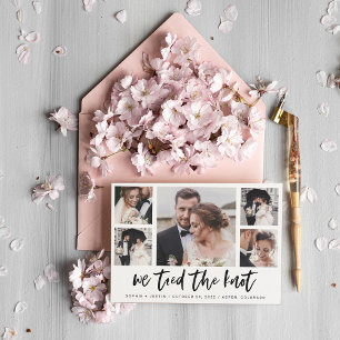 Casual Script Multi Photo Wedding Announcement