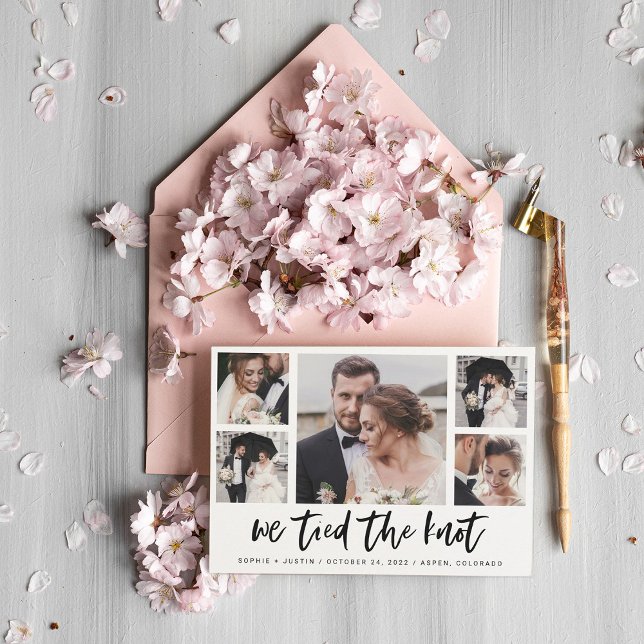 Casual Script Multi Photo Wedding Announcement (Creator Uploaded)