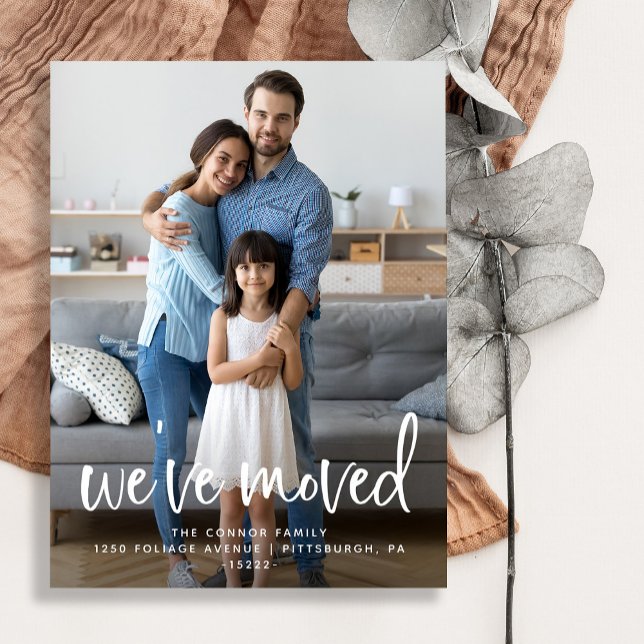 Casual Script | Photo Moving Announcement Postcard (Creator Uploaded)