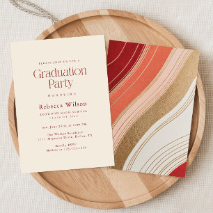 Casual Script Retro Glitter Graduation  Thank You Card