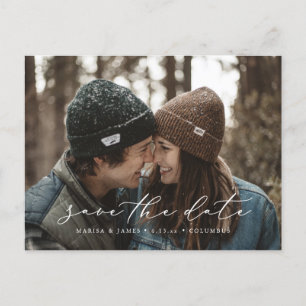 Casual Script Save the Date Photo Postcard