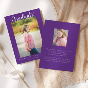 Casual Script Two Photo   Graduation Announcement