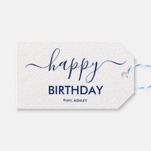 Casual Script Type Happy Birthday Gift Tags