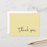 Casual Script Typography Lemon Yellow Thank You
