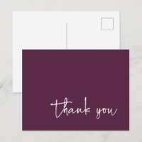 Casual Script Typography Plum Thank You