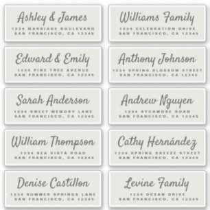 Casual Script Wedding Guest Address Labels