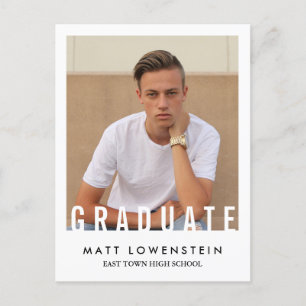 Casual Simple Graduate Photo Invitation Postcard