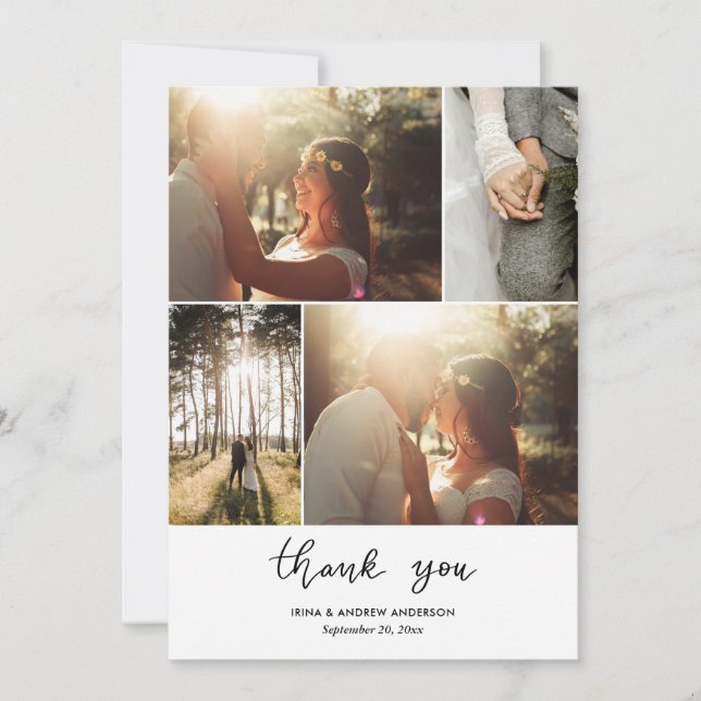 Casual Simple Thank You Script Wedding Photo (Front)
