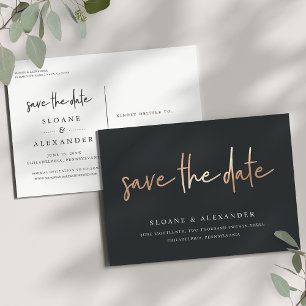 Casual Sketch Copper   Modern Save the Date Announcement Postcard