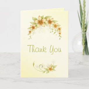 Casual Spring Floral Thank You Wedding Card