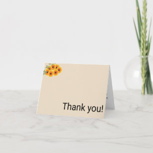 Casual Sunflower Thank you Card
