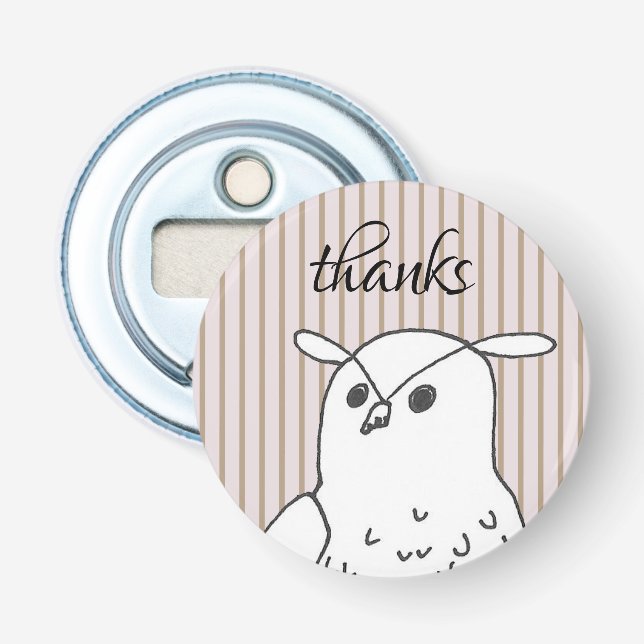 Casual Thank You Woodland Owl Bottle Opener (Front)
