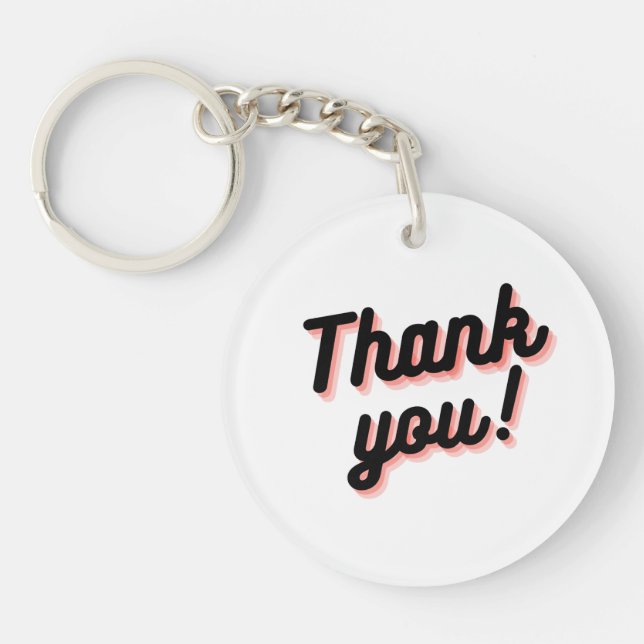 Casual Thanks Charm Key Ring (Front)