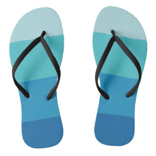 Casual Turquoise 4 Stripes Men Flip Flops