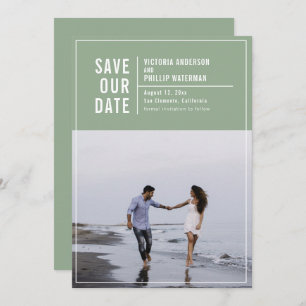 Casual Typography Frame Flat Save The Date Photo