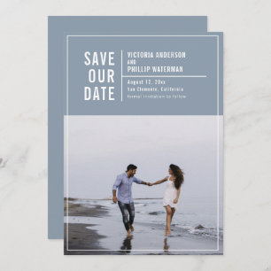 Casual Typography Frame Flat Save The Date Photo