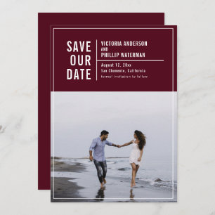 Casual Typography Frame Flat Save The Date Photo