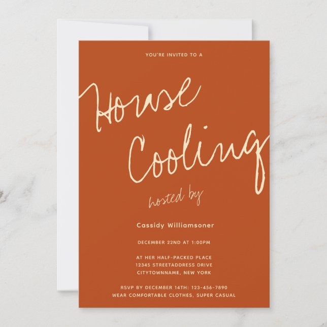 Casual Typography House Cooling Party Invitation (Front)