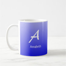 Casual Typography Monogram Blue Ombre