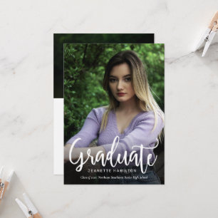 Casual Typography Script 2-Photo Graduation Invitation