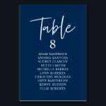 Casual Wedding Dinner, Guests Seating Chart Table Number<br><div class="desc">Wedding Dinner Guest Seating Table Chart Card,  Modern casual Navy Blue Script.
Customise the text and / or remove and fill in with your wedding party themed.</div>